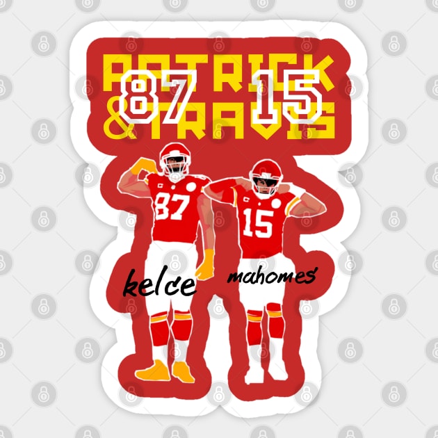 Mahomes and travis kelce kc chiefs Sticker by Qrstore